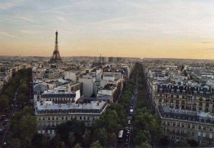 Eiffle tower fromt he top of arc de triomphe