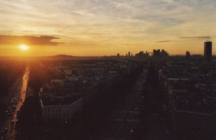 sunset over la defense